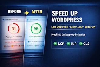 speed up wordpress website, core web vitals  loading speed and performance