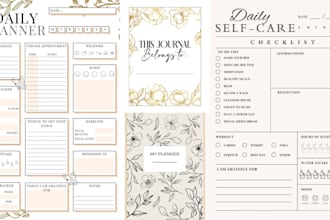design prayer travel selfcare mental health journal planner printable journal