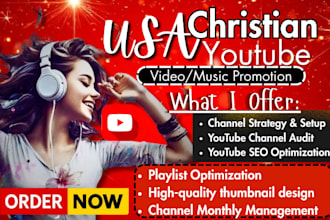 superfast  christian youtube video promotion SEO ministry channel management
