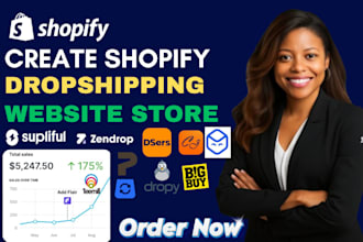 build shopify dropshipping website store design with cj zendrop dsers supliful