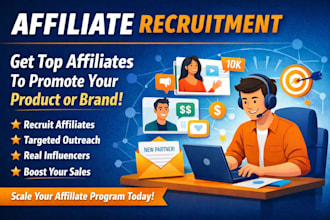 recruit active affiliates to promote your product or brand