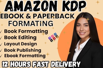 ebook formatting amazon KDP kindle paperback formatting book layout design