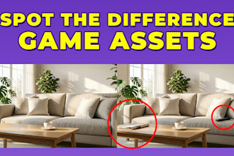 create find the difference images for your puzzle game