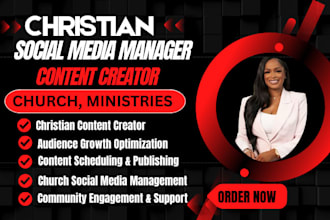 be your monthly church social media manager and content creator for ministries
