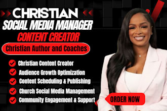 be your christian author and coaches social media manager and content creator