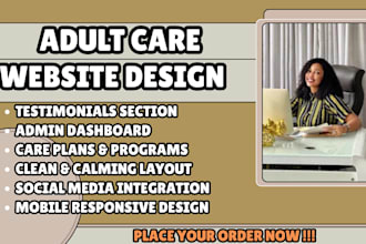 adult care website, senior care website elderly care website home care website