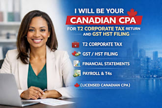 be your canadian CPA for t2 corporate tax return and gst hst filing
