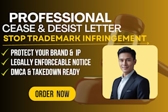 write a professional cease and desist letter for trademark infringement