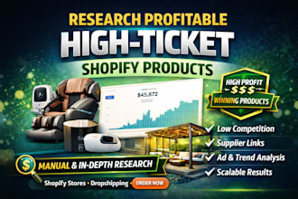 research profitable high ticket shopify products