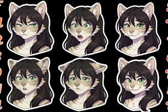 create a custom furry sticker pack, custom sfw nsfw stickers, feral and emotes