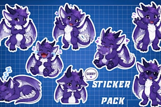 create custom fursona sticker, telegram sticker pack, discord emote furry feral