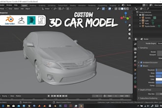 create custom 3d car modeling, car rendering, fivem car for game and 3d printing