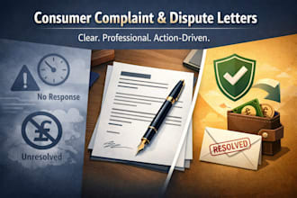 write complaint letters, dispute letters, legal complaints, refund requests