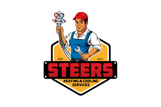make colorful mascot heating cooling logo