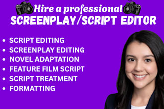 edit and format professional screenplays movie scripts and TV series