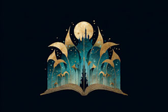 design a fantasy book novel series logo design