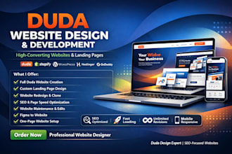 develop duda hostinger showit website landing page builder design redesign