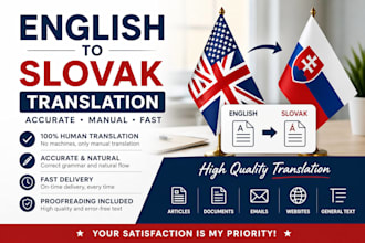 translate english to slovak text manually and professionally