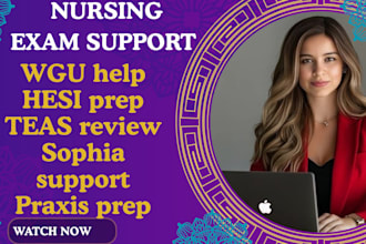 help with wgu, hesi, teas, sophia, straighterline, proctoru, lockdown, praxis