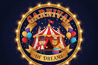 design a colorful and fun carnival logo for your event or brand