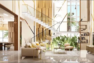 restyle modern residential, basement interior, living room furniture,cgi render