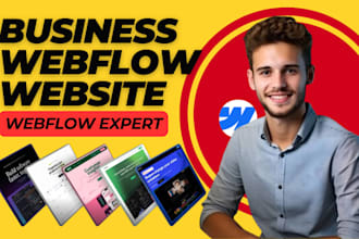 do webflow website design for business website and portfolio