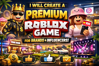 develop a premium branded roblox game experience for influencers and brands