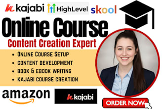 create ebook online course content modules course for udemy kajabi teachable