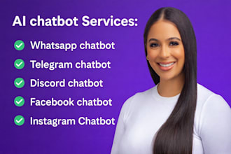 develop whatsapp telegram discord chatbot  for your business