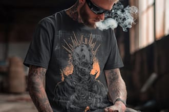 draw a metal punk hardcore horror tshirt design