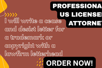 write a cease and desist letter for a trademark or copyright