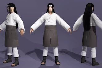 blend 3d stylized character,3d metahuman,vrm avatar design,3d model for printing