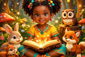 3d children book illustration, kids story book illustration
