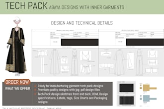 design elegant abaya illustrations with luxury textile print designs
