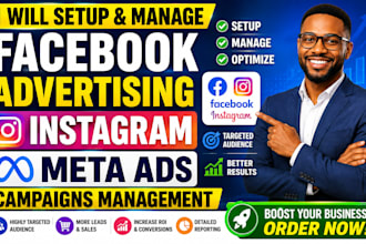 setup and manage facebook advertising instagram meta ads campaigns management