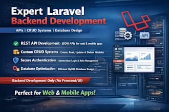develop laravel backend, apis and crud systems