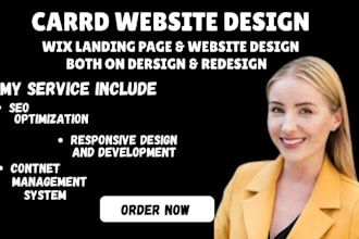 design carrd website, wix website, carrd landing page, wix landing page, card