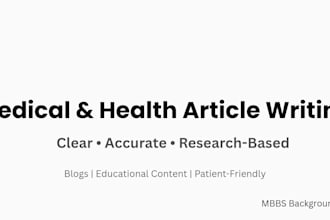 write clear medical and health content backed by research