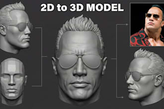 convert 2d to 3d head model 2d to 3d character model picture to 3d model