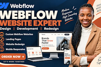 webflow developer, webflow website development, webflow design, landing page