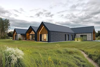 renovate 3d farm house exterior,barn style,cabin home,detached villa,roof render