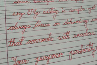write beautiful cursive handwritten notes and letters