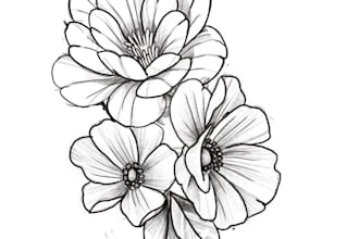 professional tattoo design black and white or color