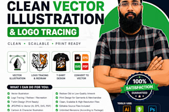 create clean vector illustration and logo tracing