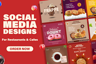design social media posts and banners for food businesses