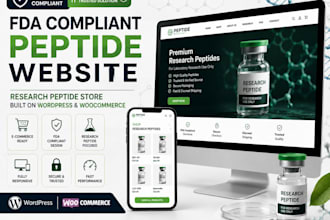 build fda compliant peptide website or research peptide store on wordpress