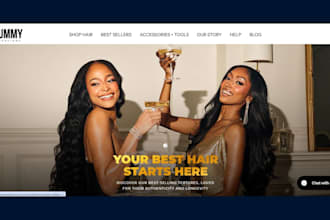 design luxury hair extension website, hair website  wig website, hair ecommerce
