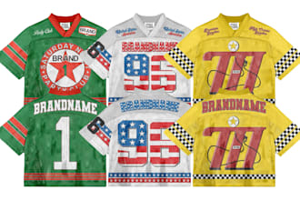 make a vintage style american football jersey design