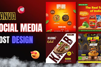 make cafe and restaurant social media post design for instagram