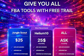 give you helium10 shared and jungle scout for fba